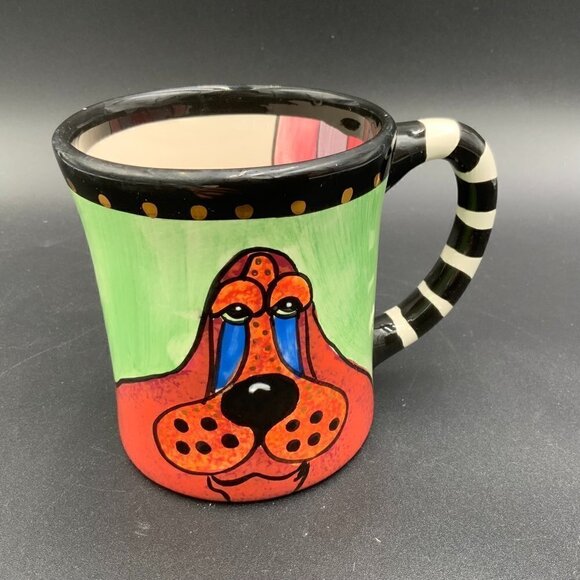 SWAK Lynda Corneille HOUND DOGS Mug Coffee Cup Signed Dog Design 16 oz - Picture 1 of 10